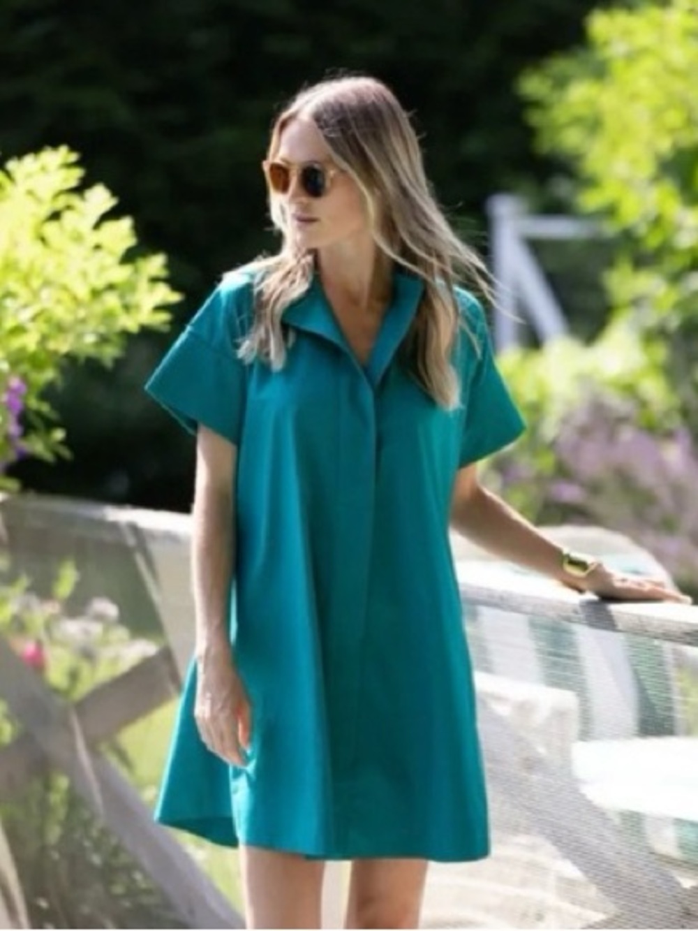 Julia Amory Twiggy Teal Short Sleeve Tunic‎ Dress mini